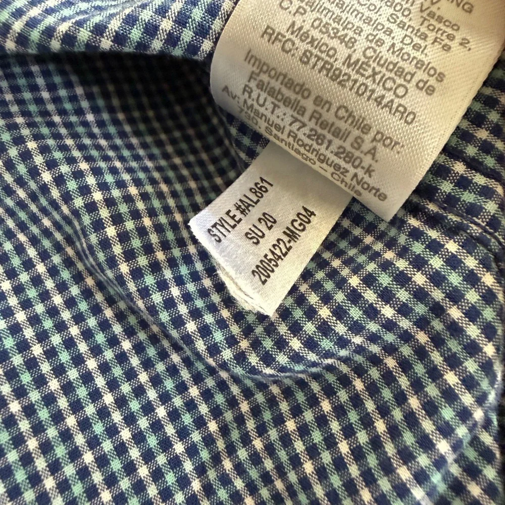 J.Crew Mens XL Slim Untucked Flex Washed Gingham Button Down‎ Shirt AL861 Blue